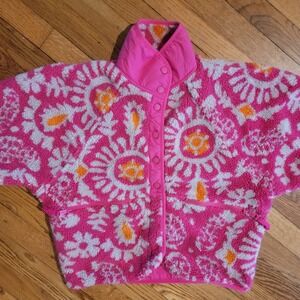 Free People Movement Womens Size XS Rocky Ridge Fleece Button Jacket Pink Orange